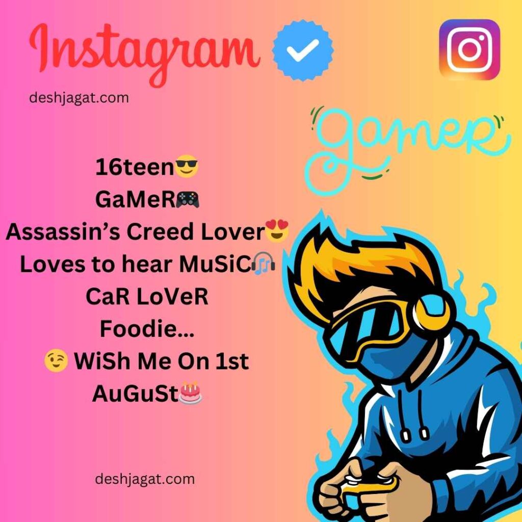 Gamer Bio For Instagram with Emoji