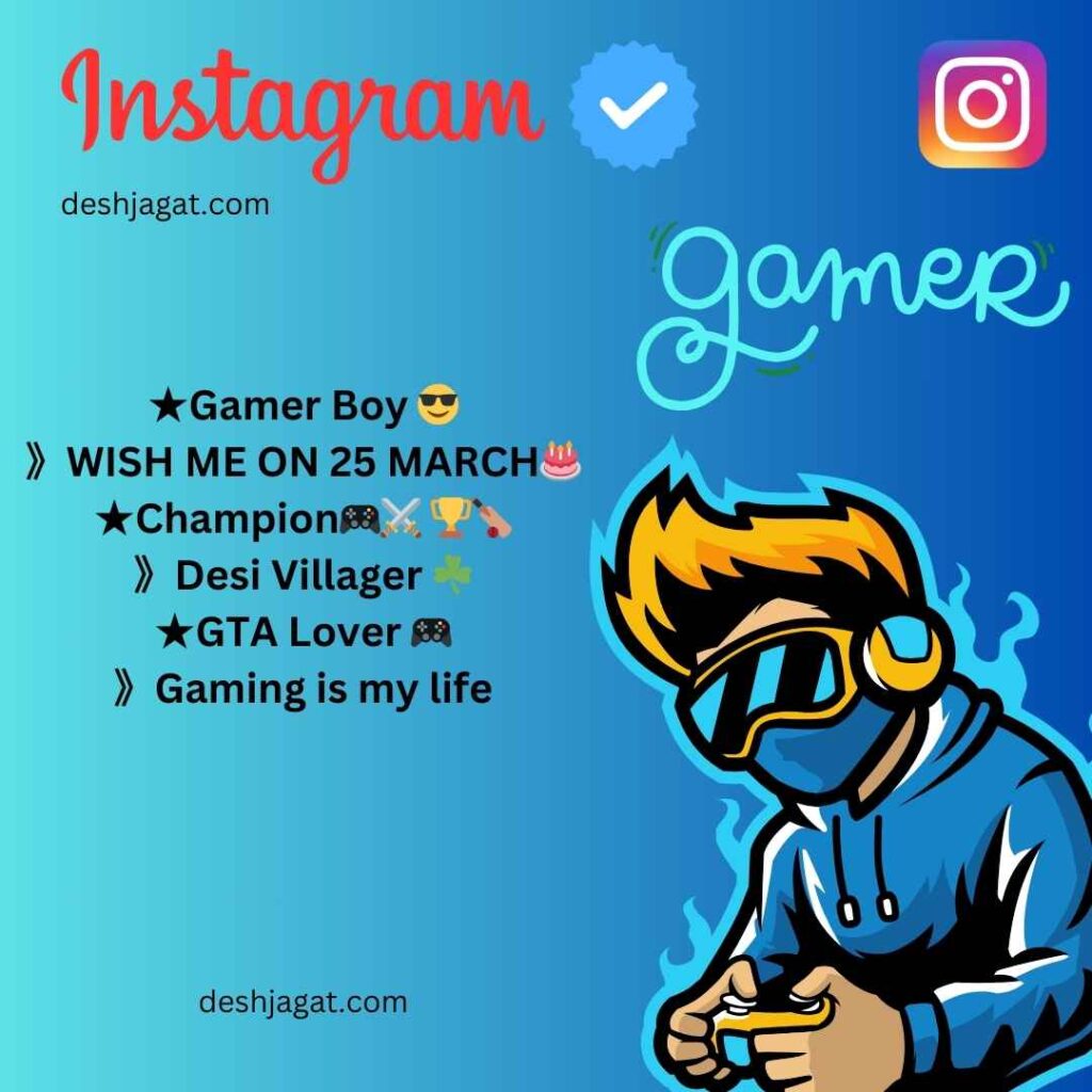 Gamer Bio For Instagram Pubg