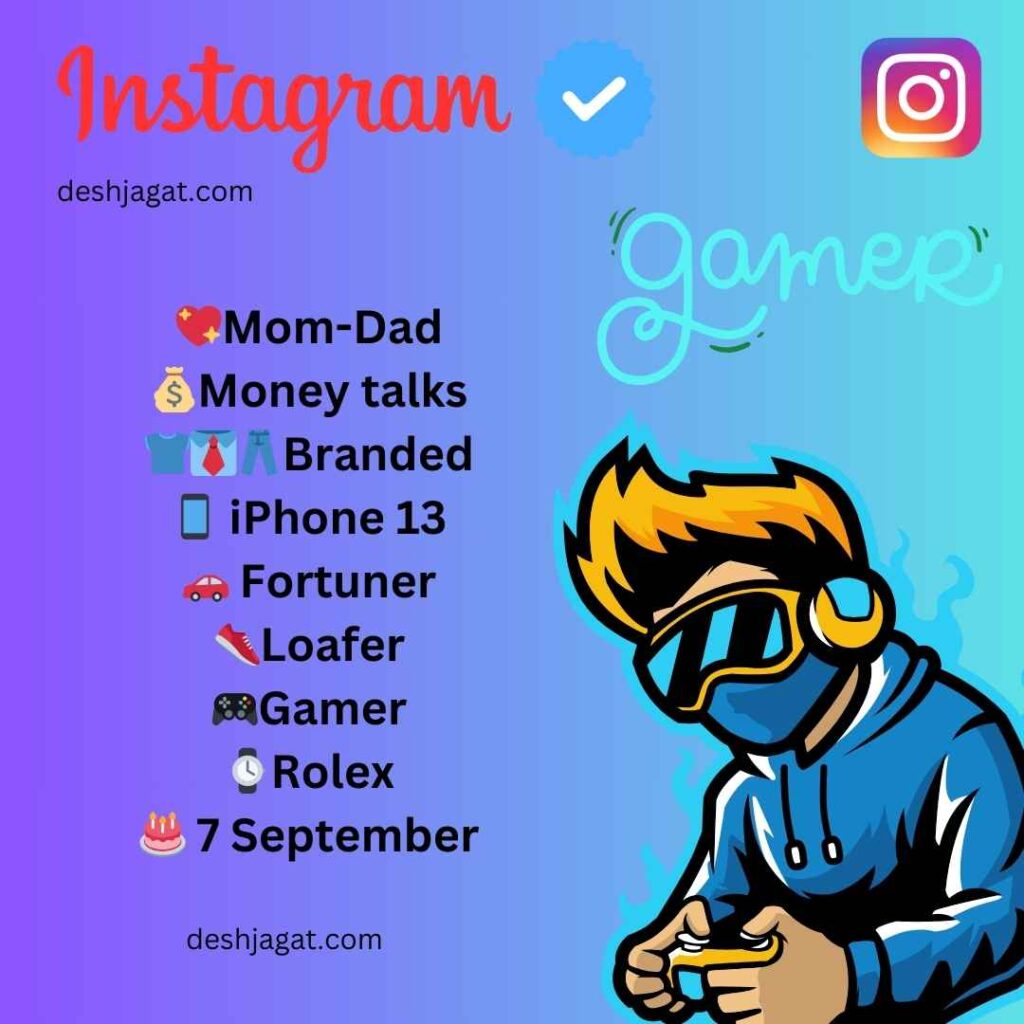 Gamer Bio For Instagram for Boy
